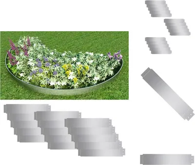 Image de vidaXL Bordure de pelouse 15 pcs. Acier galvanisé 100 x 20 cm - Bordure de parterre