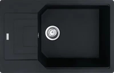 Produktbild von Franke Spüle URBAN UBG 611-78 XL in BLACK MATT mit Excenterbedienung Drehknopf Edelstahl / Ausschnittmaß 760 x 480 mm / Granitspüle