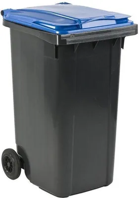 Obrázek produktu pro Kontejner na kolečkách - 240 litrů - Šedý s modrým víkem