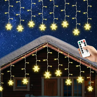 Zdjęcie produktu dla Światełka choinkowe "Sneeuwvlok", 4 metry, 96 diod LED, dekoracje świąteczne - ciepła biel