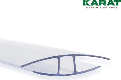 Produktbild von Doppelstegplatten Verbinder für Hohlkammerplatten Stärke 4 mm H-Profil  121 cm Länge