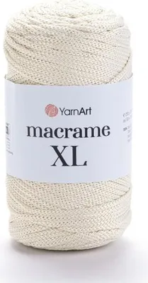 Produktbild von YarnArt Makramee XL 3 mm – Polyester Kordel 250 g – Farbe 137 Ecru | Stark, formstabil & ideal für Taschen, Deko & Häkeln