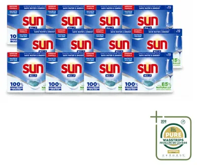Produktbild von 12 x Sun All-in-1 Geschirrspültabs - Neutral - Vorratspackung - 12 Stücke
