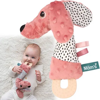 Obrázek produktu pro Hencz Toys Kousátko s pískátkem Jamiś, pastelově růžové, pro kojence