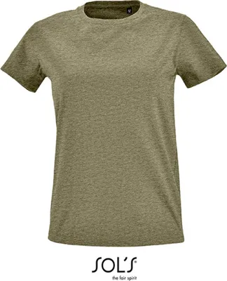Produktbild von SOLs 02080 | Damen Round Neck Fitted T-Shirt Imperial - Farbe: Heather Khaki - Größe: XXL