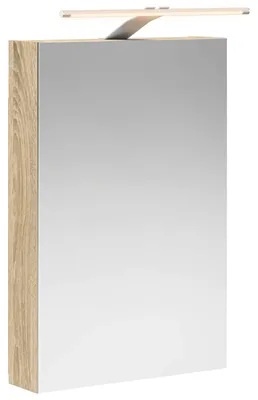Image de Armoire de toilette avec miroir vidaXL, chêne Sonoma, 40 x 10,5 x 60,5 cm