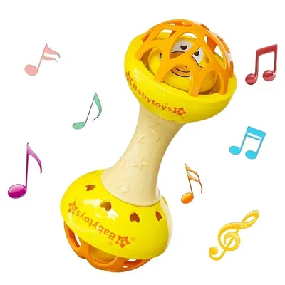 Produktbild von Baby Rassel Spielzeug, Greifling mit Klang, Motorikspielzeug, 6–12 Monate, Gelb