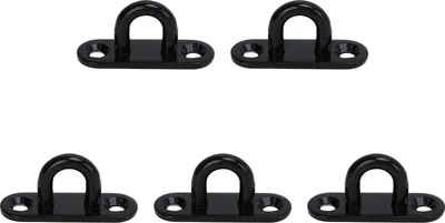 Immagine prodotto di 5 pezzi piastra occhiello in acciaio inox soffitto collo cuscino rinforzato porta di fissaggio fibbia ovale nero 5 mm/0,20 pollici