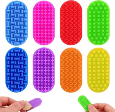 Productafbeelding van 8st getextureerde sensorische stickers - Zelfklevende siliconen kalmerende strips voor kinderen
