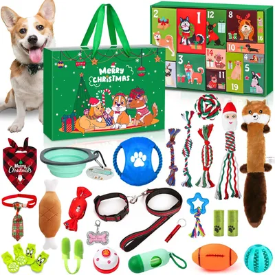 Produktbild von Adventskalender 2026 für Hunde 24 Hundespielzeug Hundeliebhaber Grün