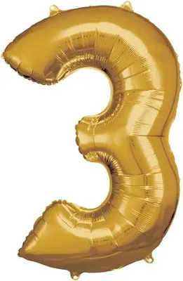 Produktbild von AMSCAN Large Number 3 Folienballon N3 0