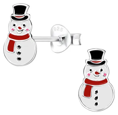 Produktbild von Ohrstecker Schneemann: Ohrringe Weihnachten Silber 925