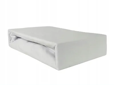 Produktbild von PRZEŚCIERADŁO Z GUMKĄ BIAŁE 120x220 Jersey PREMIUM GRUBE Bawełna 100%