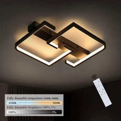 Produktbild von ZMH Deckenlampe LED 35W Schwarze Wohnzimmerlampe dimmbar mit Fernbedienung Modern Design Schlafzimmerlampe