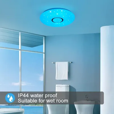Produktbild von JDONG Led Deckenleuchte mit Fernbedienung und App dimmbar 36W Bluetooth Deckenleuchte Sternenhimmel,Farbwechsel RGB Warmweiß/Kaltweiß 3000-6500K,Weißes Rauschen