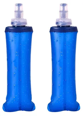 Immagine prodotto di 2 bottiglie pieghevoli in silicone, capacità 250 ml - Ideali per sport e attività all'aperto
