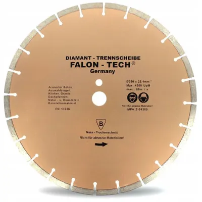 Produktbild von Falon-Tech Diamanttrennscheibe 350 mm Beton Pflastersteine Ziegel