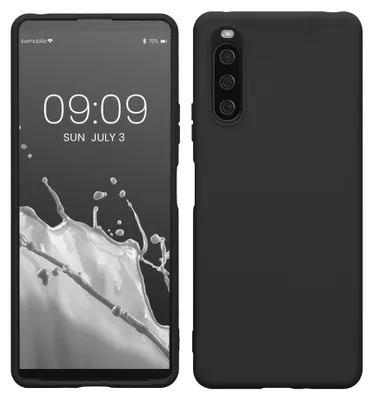 Produktbild von kwmobile Handyhülle für Sony Xperia 10 IV Hülle - TPU Case - Kabelloses Laden - Schutzhülle Cover in Schwarz matt