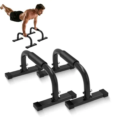 Produktbild von Parallettes-Push-up-Bars aus Stahl mit rutschfesten Griffen bis 300 kg – Calisthenics – Liegestützgriffe