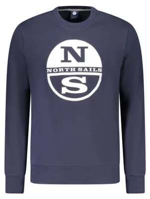 Produktbild von Stylisches Herren-Sweatshirt Blau - Langarm, Rundhals, Print-Design
