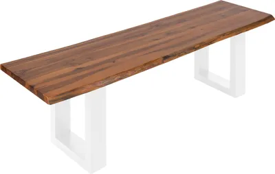 Produktbild von Sitzbank Baumkante 160 cm Cognac massiv Akazie weiß ESRA
