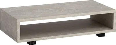 Produktbild von WOHNLING Couchtisch 100x50x25 cm Sandfarben Sofatisch in Stein-Optik Modern Wohnzimmertisch Rechteckig mit Stauraum Loungetisch Beige Schlicht