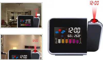 Obrázok produktu pre Multifunkčný elektronický budík s farebnou obrazovkou LCD s projekciou počasia