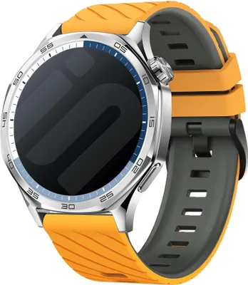 Produktbild von Strap-it Twill Sportband Nylon 22mm - passend für Samsung Galaxy Watch 3 (45mm) / Galaxy Watch (46mm) / Gear S3 - Polar Vantage M / M2 / M3 / Grit X / Grit X Pro - Huawei Watch GT 1 / GT 2 / GT 3 / GT 4 (46mm) - Dark Yellow & Grey