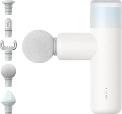 Zdjęcie produktu dla Opove M3 Mini Kieszonkowy Pistolet Do Masażu Mięśni 5 Głowic Usb-C Biały