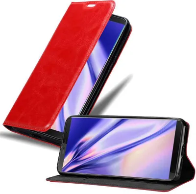 Obrázek produktu pro Cadorabo Case for Cubot J3 PRO Protective Case in Red Pouzdro na mobilní telefon s magnetickým zavíráním