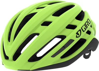 A bright yellow Giro Agilis Mips bicycle helmet is shown against a white background.