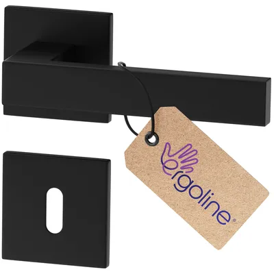 Produktbild von ERGO line Modern Design, Schwarz Türbeschlag CUBE für Zimmertüren, Die ultra-feine Silhouette, Türbeschlag; Türgriff; Türklinke