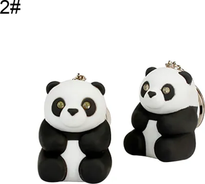 Produktbild von Niedlicher Panda-Schlüsselanhänger mit LED-Sound, Schlüsselanhänger, Auto-Handtaschen-Hängedekoration, Geschenk-2#