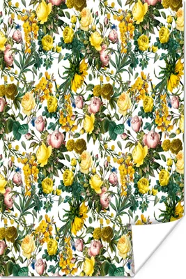 Produktbild von MuchoWow® Poster Blumen - Rosen - Gelb 80x120 cm - Papierdruck