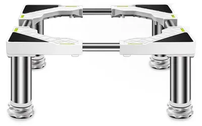 Image de Support réglable en hauteur pour machine à laver, de 45 à 65 cm, en acier inoxydable/polypropylène, avec 4 pieds, capacité de charge de 200 kg
