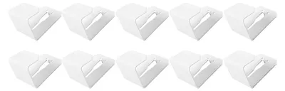 Metall-Fensterhaken, 10 Stück, 3,4x3 cm, weiß, für Vorhänge & Lichterketten