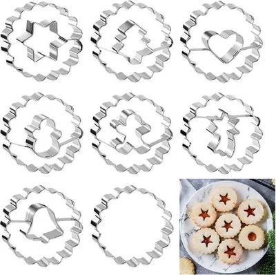 Produktbild von Famanu Ausstechformen 8 Stück - Linzer Ausstechformen für Weihnachten