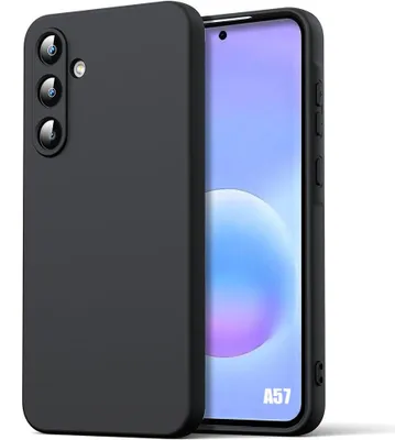 Image de Coque pour Samsung Galaxy A57 5G, Protection Silicone Doux Léger Anti-Rayures Antichoc Mat Noir