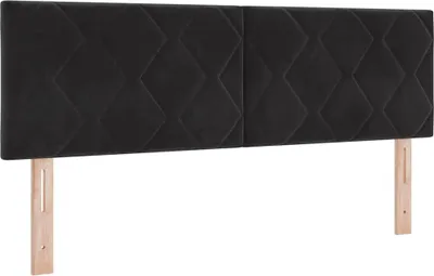 Image de Tête de lit LED Noir 144 cm Velours