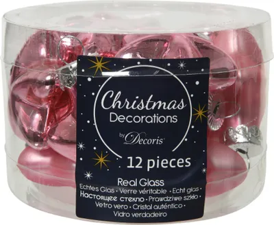 Produktbild von Christbaumschmuck Sterne 4cm Glas 12 Stück - Lippenstiftrosa