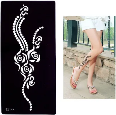 Produktbild von Henna Tattoo Schablone Airbrush Stencil Blume Rose