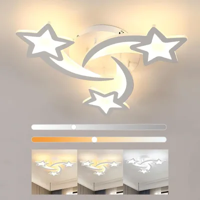 Produktbild von Osairous LED-Deckenleuchte Mit Fernbedienung, kreative Sternformen Lampe Wohnzim