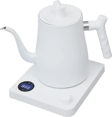 Produktbild von Wasserkocher - Elektrisch - 1 l Fassungsvermögen - 1 kW Leistung - 40–100 °C Temperaturbereich - LED Anzeige - Trockenlaufschutz - 3 Entlüftungsöffnungen - Weiß