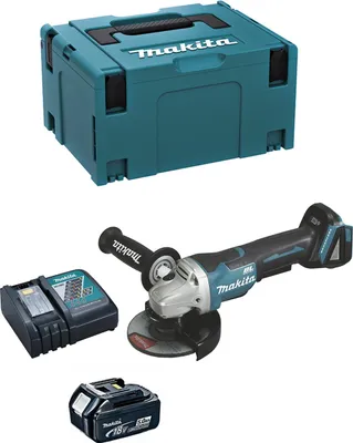 Produktbild von Mini-Winkelschleifer MAKITA DGA508RTJ1 (1 x 5,0 Ah + DC18RC + MAKPAC 3)