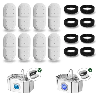 Ersatzfilter & Schwämme für Katzenbrunnen APFSS-3201, 8+8