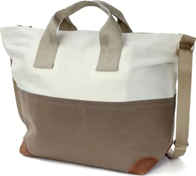 Produktbild von Schultertasche Suutje, Weiss taupe Grau, Persenning, recyceltes Segel