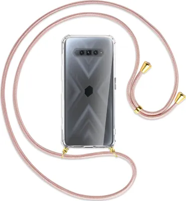 Produktbild von Handykette Backcover-Schutzhülle mit Band (Metall goldfarben) für Xiaomi Black Shark 4 - roségold