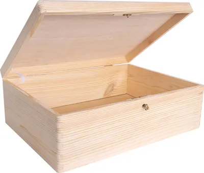 Image de Creative Deco Boîte en Bois avec Clé - 40 x 30 x 14 cm - Boîte de Rangement