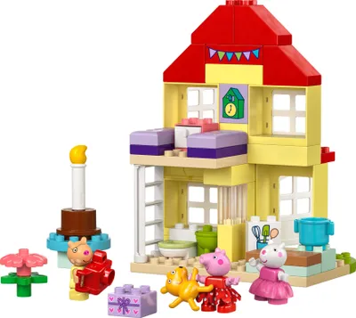 Produktbild von LEGO DUPLO Peppas Geburtstagshaus: kreatives Spielzeug mit 3 Figuren, Spielzeughaus zum Bauen und Umbauen für Kinder ab 2 Jahren, Jungen und Mädchen, fördert die Fingerfertigkeit 10433