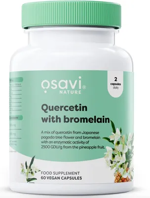 Productafbeelding van Osavi Kwercetine met bromelaïne, Kwercetine met bromelaïne, 60 plantaardige capsules